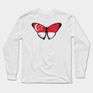 Vintage SIngapore Butterfly Moth | Support Singapore and Stand with Singaporean Long Sleeve T-Shirt